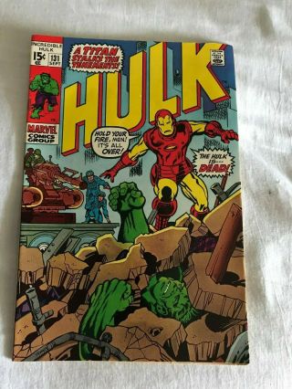 Incredible Hulk 131 (marvel,  1970) Iron Man 1st Jim Wilson