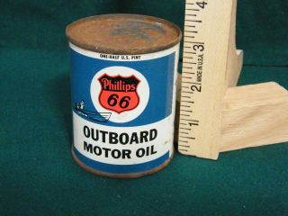 Vintage Rare Phillips 66 Outboard Boat Motor Oil Can Empty 8oz 2 Cycle