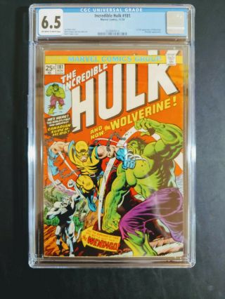 The Incredible Hulk 181 First Full Appearance Wolverine,  Cgc 6.  5