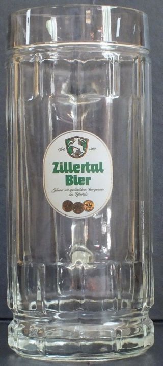 Zillertal Bier 0.  5l Beer Glass.  Vgc.  Uk Dispatch