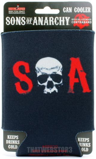 Sons Of Anarchy Soa Skull Logo Can Cooler Beer Koozie Soda Coozie Licensed