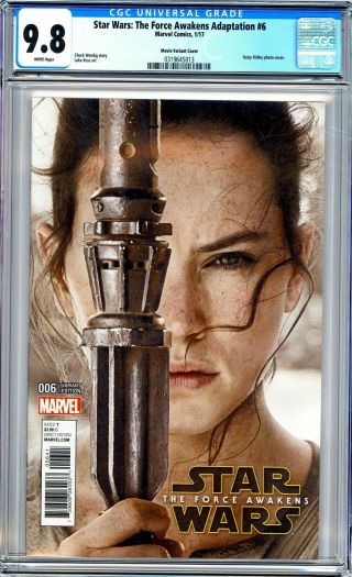 Star Wars: The Force Awakens Adaptation 6 Cgc 9.  8 Daisy Ridley 1:15 Photo Cover