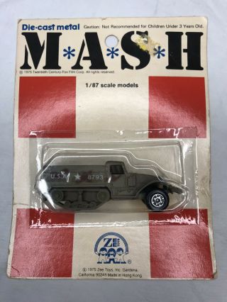Vintage Die Cast Toy Truck Halftrack " Mash 4077 Tv Show In