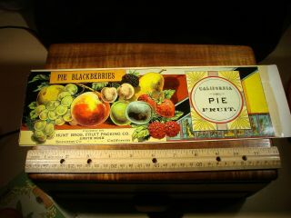 Vintage Hunt Bros.  Santa Rosa.  California Pie Blackberries Can Label