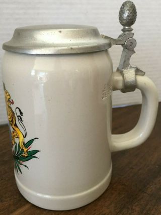 Vintage lidded Bavarian 0.  5L Gerz Beer Stein 3