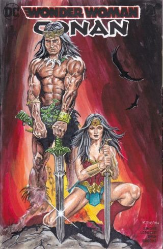 Art On Wonder Woman Conan 1 Blank Cover Movie Poster Homage