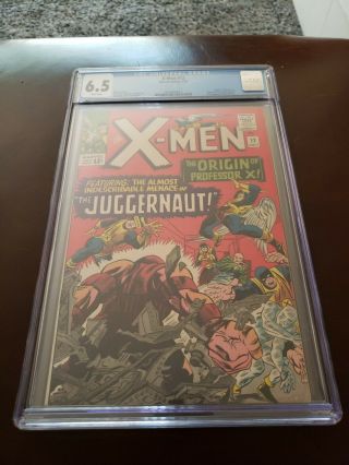 X - Men 12 Cgc 6.  5 White Pages 1st App& Origin Juggernaut & Prof X Origin 1965