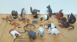 19 Kaiyodo Chocoegg Chocoq Rodent Figures.  Mice,  Squirrels,  Chinchilla,  Cavies