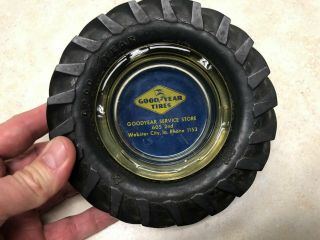 Vintage Goodyear Tire Advertising Ashtray - Webster City,  Iowa