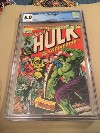 Incredible Hulk 181 Cgc 5.  0 White Pages First Wolverine