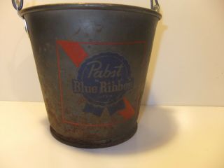Vintage Metal Pabst Blue Ribbon Beer Bucket (pbr) 1940 - 1950s