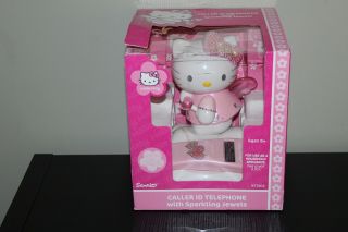 Hello Kitty Pink And White Telephone By Sanrio With Caller Id Kt2012 In Open