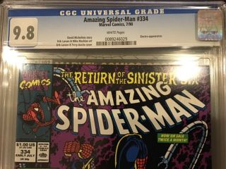 Spider - Man 334 Cgc 9.  8 Nm/mt White Pages - Electro Appearance