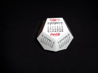 Coca Cola Calendar 1984 Plastic 12 Month Vintage Coke Is.  Desk Top