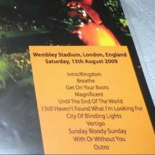 U2 360 LIVE AT WEMBLEY STADIUM 2009 RED VINYL ALBUM. 2