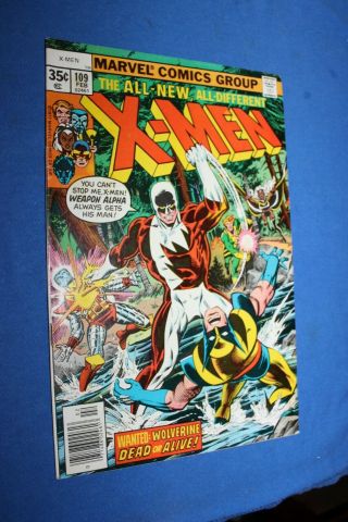 X - Men 109 Vg - Fine 1st Vindicator,  Weapon Alpha,  Guardian,  Feb 78 Newsstand