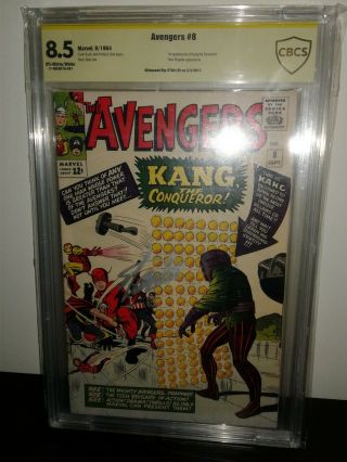 Avengers 8 Cbcs 8.  5 Signed Stan Lee 1st App Kang The Conqueror