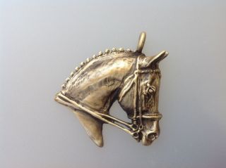Dressage Horse Pewter Pendant Or Key Chain Antique Brass Zimmer Jewelry