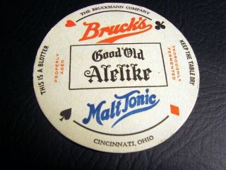 Circa 1940s Brucks Playing Card Coaster,  Cincinnati,  Ohio