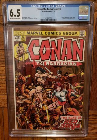 Conan The Barbarian 24 - Cgc 6.  5 | 1st Full Appearance Of Red Sonja | 1973