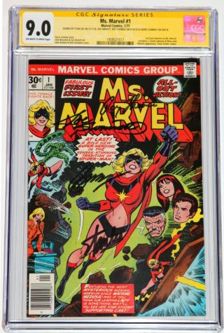 Ms Marvel 1 Cgc 9.  0 Ss Signed 4x By Stan Lee Sinnot Thomas Conway,  Ow/wt Pages