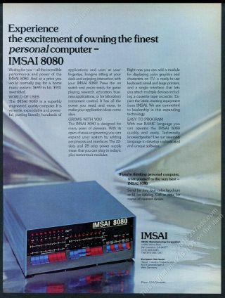1977 Imsai 8080 Personal Computer Photo Vintage Print Ad