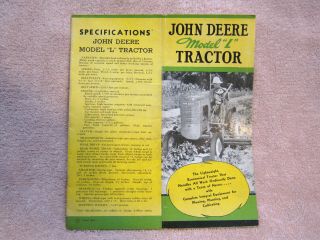 Antique 1938 John Deere Tractor Model L Brochure