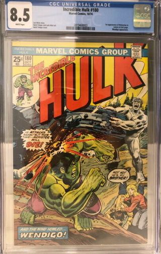 Incredible Hulk 180 Cgc 8.  5 Vf,  1st Appearance Of Wolverine -