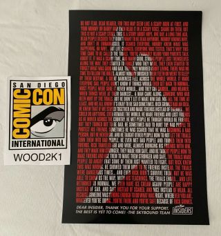Skybound Insiders Sdcc50 2019 Exclusive Rick Walking Dead Poster Nm 11” X 17”