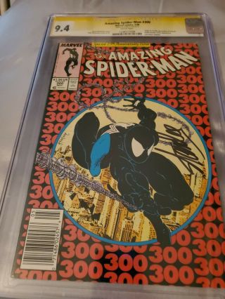 Spiderman 300,  Signed By Stan Lee,  Cgc 9.  4,  Sweet Upc Barcode Variant