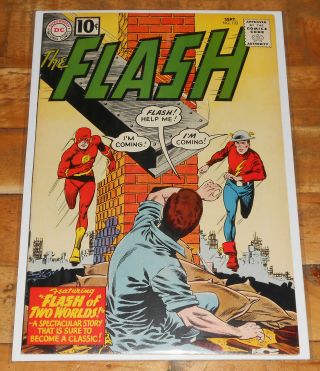 Flash No.  123 Dc Comics 1961 Key Classic " Flash Of Two Worlds " Higher Grade Vf/nm