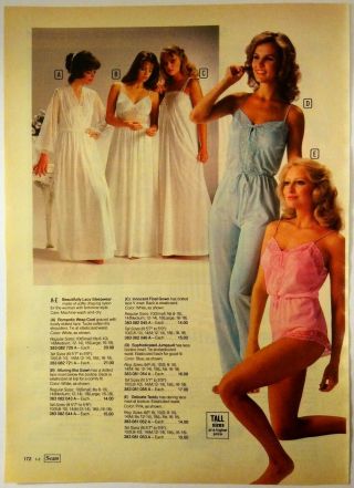1983 Vintage Paper Print Ad Lacy Sleepwear Teddy Jumpsuit Lingerie Underwear