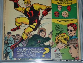 Daredevil 1 Marvel Comic Book 1st appearance CGC 3.  5 1964 4
