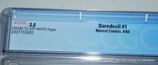 Daredevil 1 Marvel Comic Book 1st appearance CGC 3.  5 1964 6