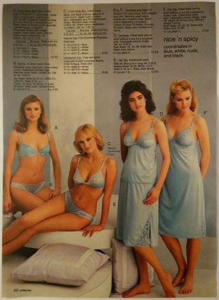 1983 Vintage PAPER PRINT AD torsolette stockings half slips lingerie underwear 2