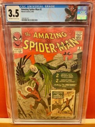The Spider - Man 2 Cgc 3.  5 1963 Marvel 1st Appearance Of The Vulture Key