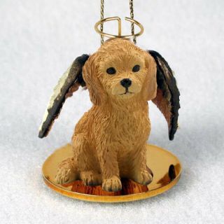 Golden Doodle Dog Angel Ornament Hand Painted Resin Figurine Christmas Puppy