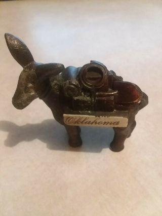 Donkey - Mule Burro Figure Oklahoma Bronze Metal Souvenir