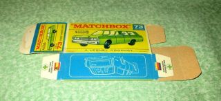 Matchbox Lesney Empty Box Only - 73 Mercury Station Wagon - Type F Box