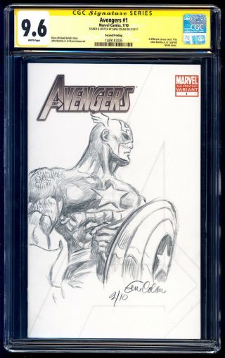 Avengers 1 Blank 2nd Ss Cgc 9.  6 Gene Colan Captain America Sketch