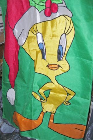 Nylon Banner Flag Tweety Bird Warner Bros.  Looney Tunes Christmas Elf