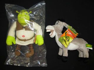 Shrek 2 Ogre And Donkey Squeezer Plush Toy Doll Stuffed Dream 2004