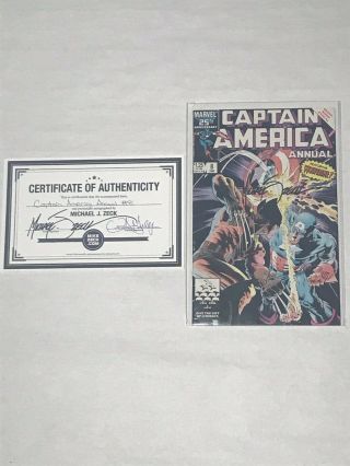 Captain America Annual 8 Signed By Mike Zeck Classic Cover Vf/nm