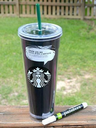 [starbucks] Black Watercolor Create Your Own Acrylic Cold Cup - 24 Oz