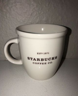 Starbucks White ABBEY ESTD_1971 Ceramic Cup 12 Oz 2006. 2