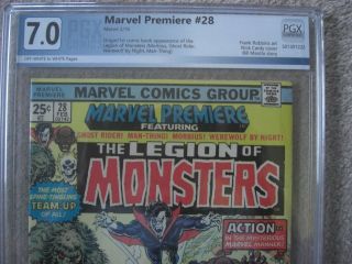 Marvel Premiere 28,  Pgx 7.  0 The Legion Of Monsters (morbius,  Ghost Rider,  Etc)