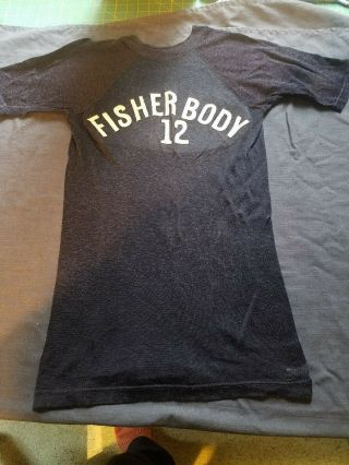 Vintage Fisher Body Team Shirt Baseball Sport Detroit