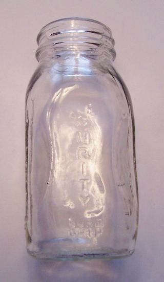 Vintage Curity Sure Grip Clear Glass 4 Oz.  Baby Bottle Duraglas Made In The Usa