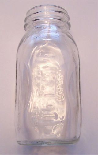 Vintage Curity Sure Grip Clear Glass 4 oz.  Baby Bottle Duraglas Made in the USA 4