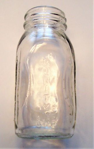Vintage Curity Sure Grip Clear Glass 4 oz.  Baby Bottle Duraglas Made in the USA 5